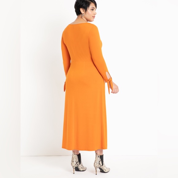 Eloquii Orange Midi Dress - Picture 2 of 11